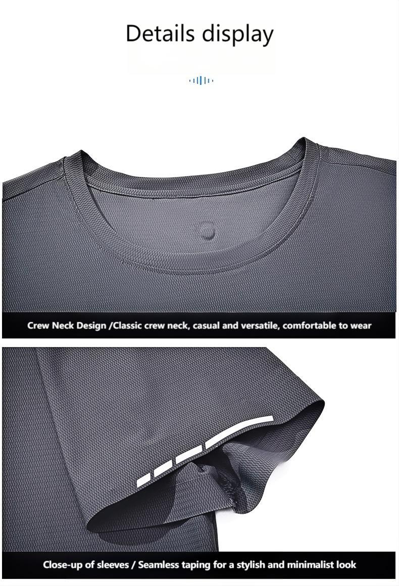 Summer Ice Silk Quick Dry T-Shirt Unisex Short Sleeve Lightweight Breathable Sports Top for Running & Fitness