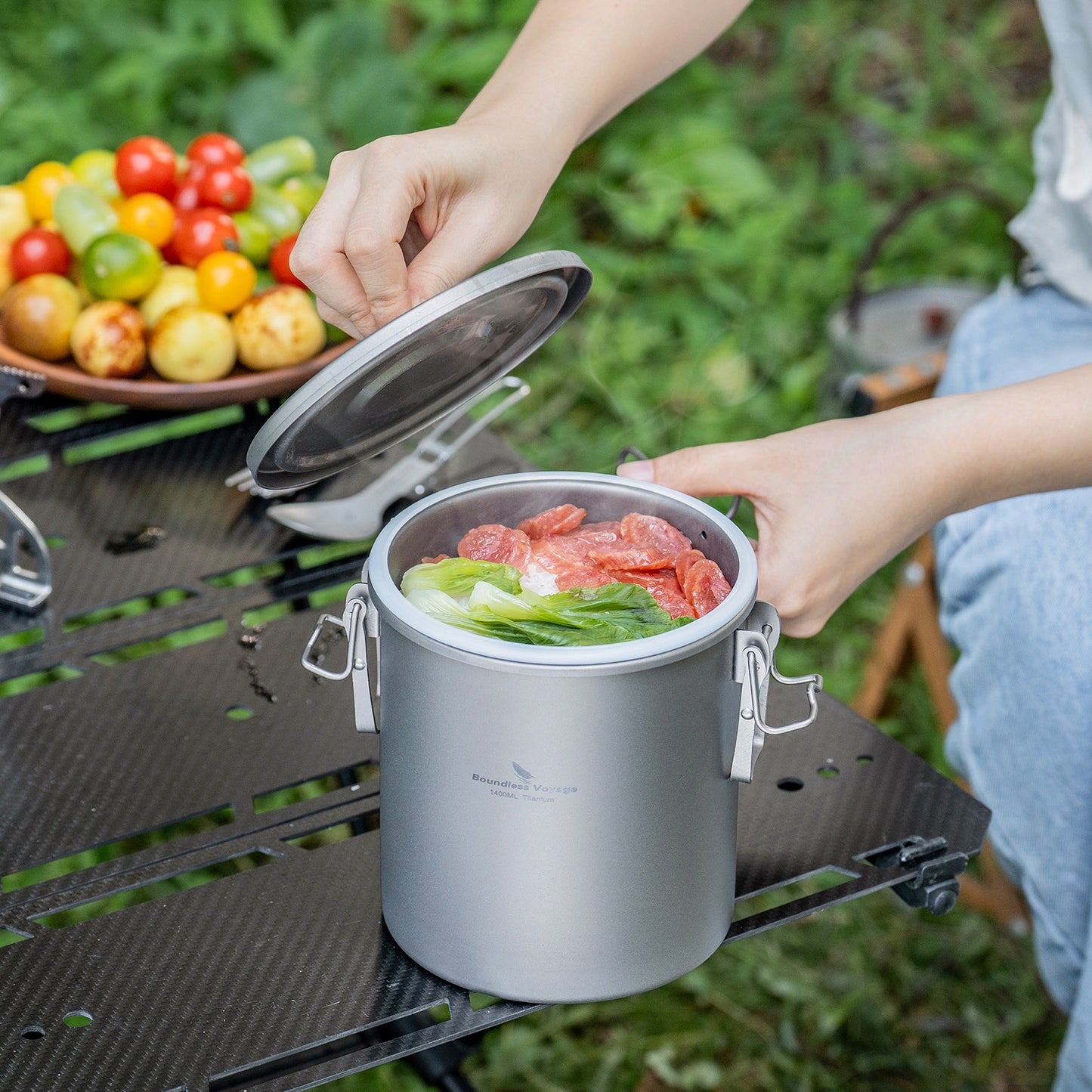 Boundless Voyage Pure Titanium Camping Pot – Ultralight Cookware for Outdoor, Hiking & Travel