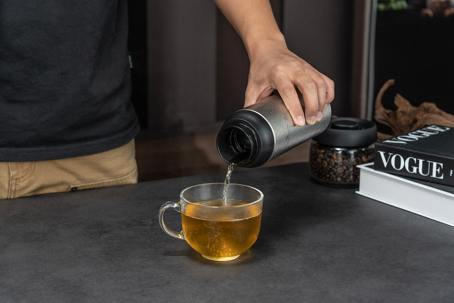 Boundless Voyage 600ml Titanium Double-Walled Cup with Lid – TA1 Insulated Travel Coffee & Tea Mug | Eco-Friendly, Portable & Reusable for Hot & Cold Beverages