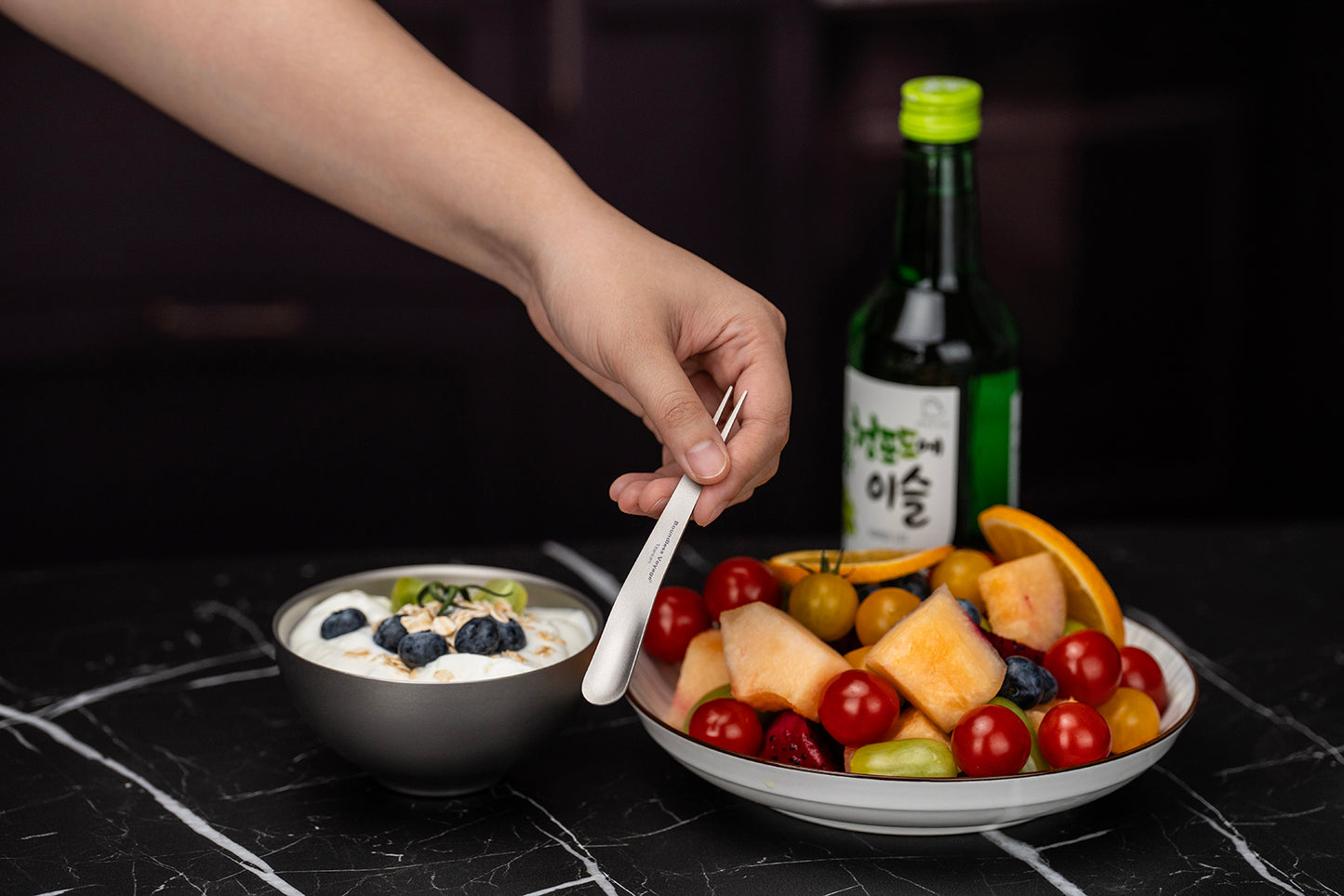 Boundless Voyage Titanium Dual-Use Fork Spoon Set – 5pcs Ultralight (5.6g Each), Camping Cutlery with Drawstring Bag for Fruit, Coffee, Ice Cream & Outdoor Travel