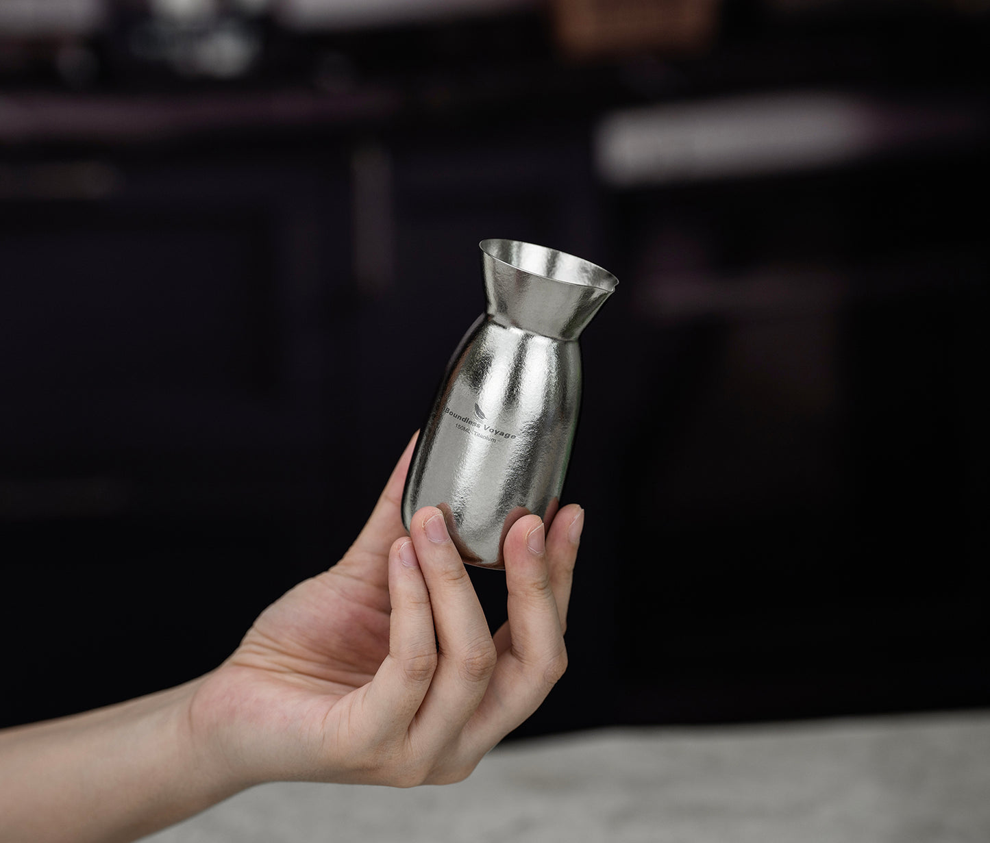 Boundless Voyage 3 Pieces Titanium Japanese Sake Set, 150ml Sake Carafe with 2 Cups, for for Sake Japanese Wine/Soju/Drink/Tea Dishwasher Safe Portable Drinkware for Outdoor Travel