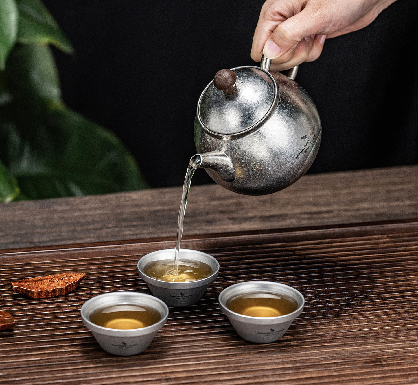 Boundless Voyage Titanium Kungfu Teapot with Lid and Handle Camping Coffee & Tea Pot for Outdoor Backpacking Hiking Teapot 380ml