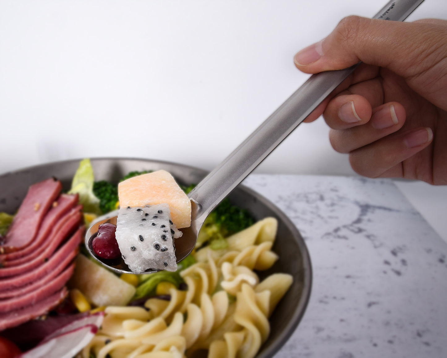 Boundless Voyage Titanium Long Handle Spoon Spork with Hook Outdoor Camping Ultralight Straight Handle Polished Cutlery Tableware