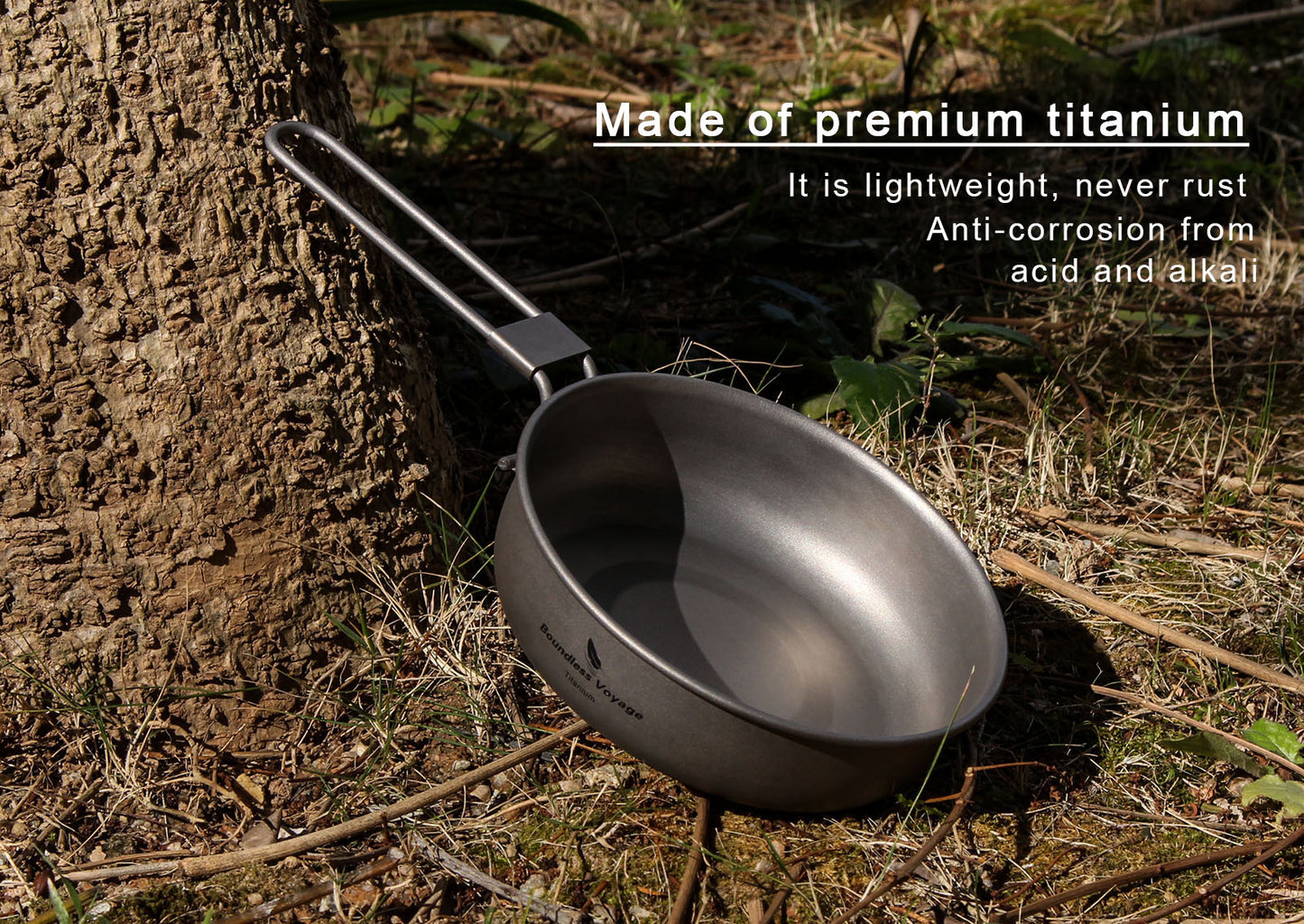 5 inch Titanium Camping Frying Pan – Ultralight Backpacking Cookware for Outdoor Cooking