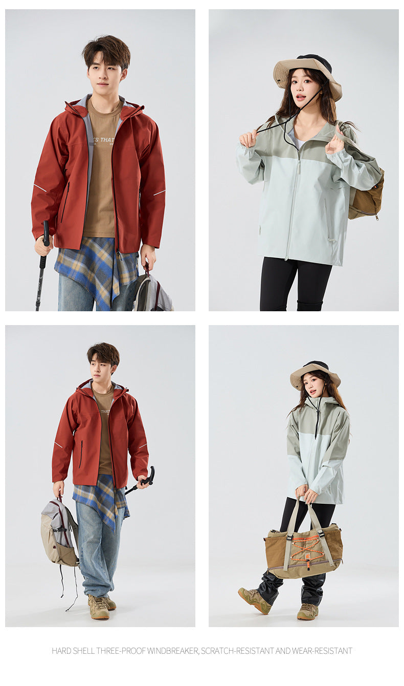 Unisex Lightweight Hard Shell Jacket – Windproof & Waterproof for Hiking, Trekking & Outdoor
