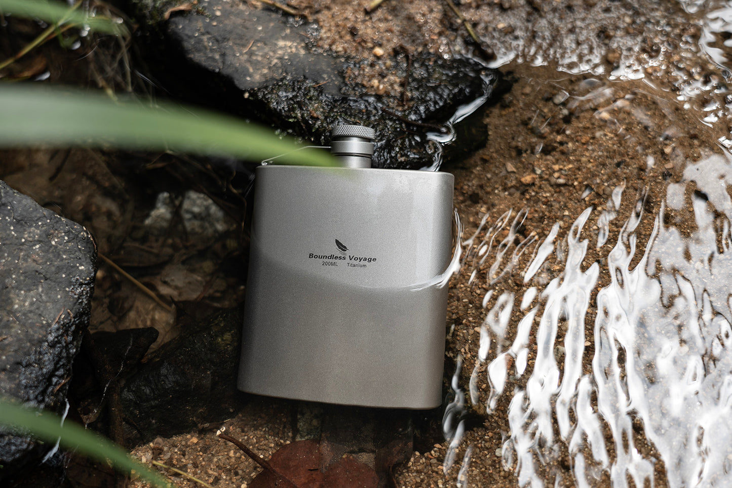 Boundless Voyage Titanium Flask with Cup 200ml Ultralight Pocket Hip Flask for Outdoor Camping Hiking