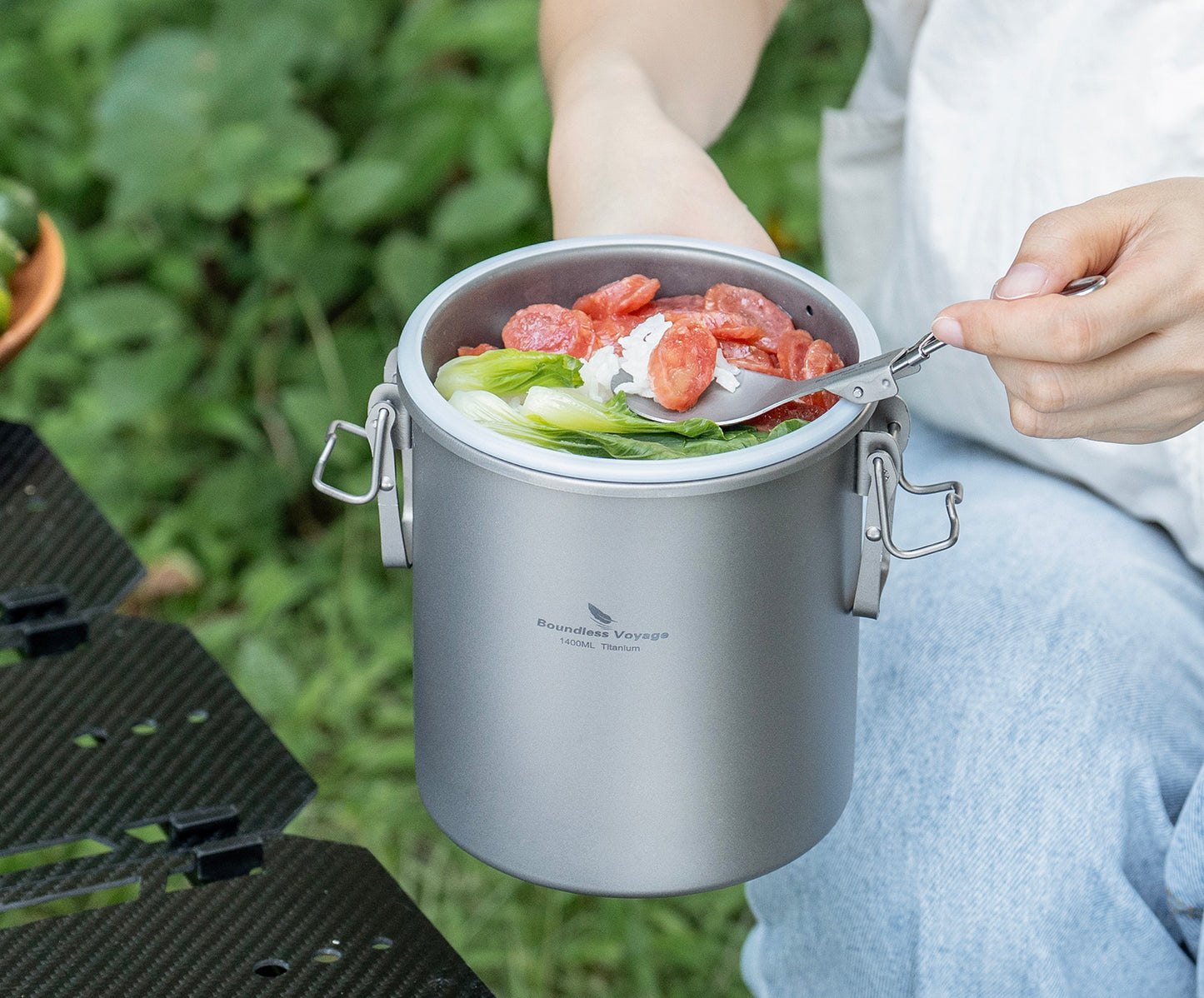 Boundless Voyage Pure Titanium Camping Pot – Ultralight Cookware for Outdoor, Hiking & Travel