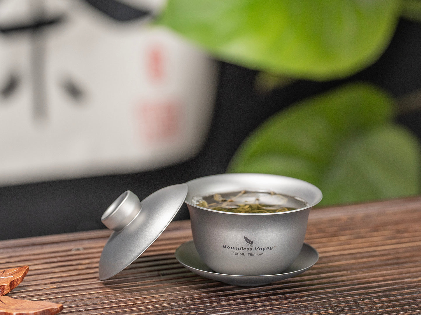 Boundless Voyage Titanium Double-Walled Teapot Chinese Traditional Three-talent Covered Bowl Triad Lid Bowl Kung Fu Gaiwan Anti-Scalding Tea Bowl Tea Set