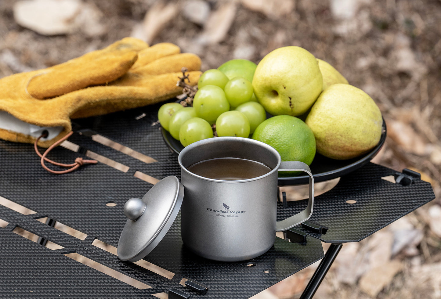 Boundless Voyage Titanium Camping Mug Cup with Lid Ultra-light Portable Hiking Backpacking