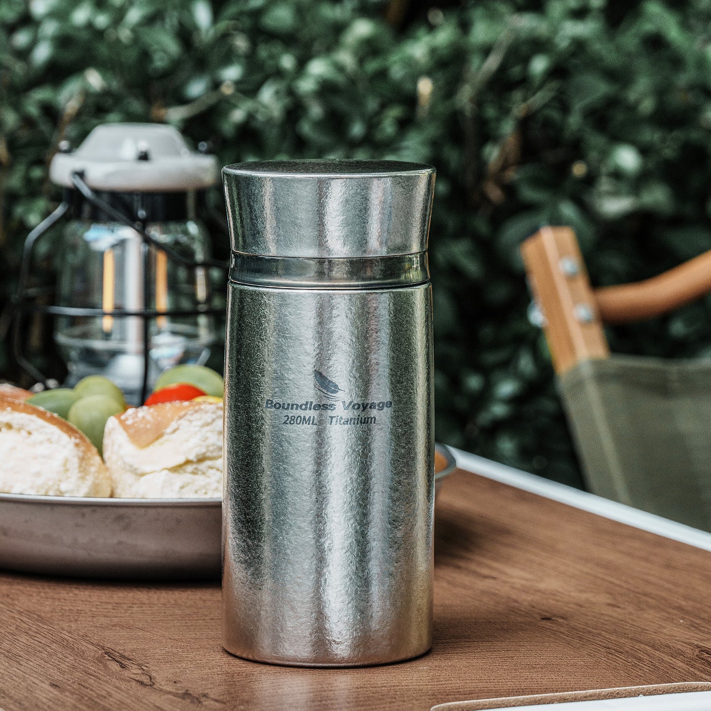 Boundless Voyage 280ml Titanium Vacuum Flask Small Insulated Bottle Portable Car Travel Coffee Tea Cup Keeps Hot or Cold Mini Sports Water Bottle for Chlid Girls Ti3014D