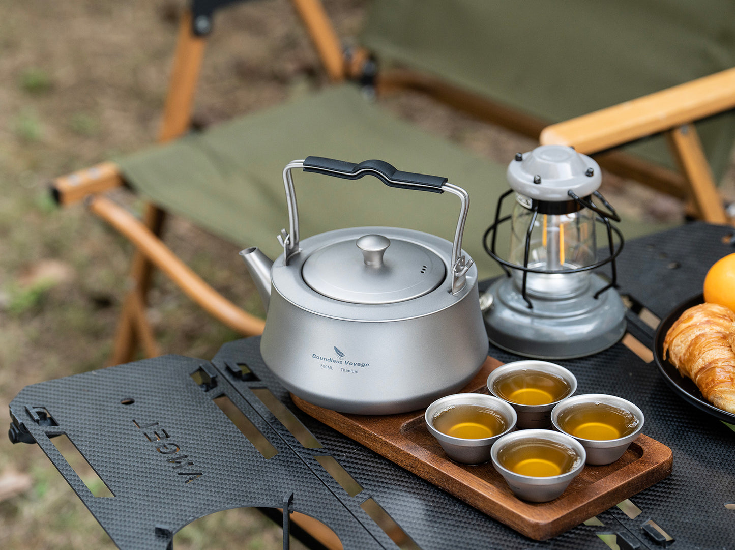 Boundless Voyage 800ML Titanium Kettle with Filter & Folding Handle Ultralight Teapot Outdoor Camping Water Jug for Loose Tea Ti3093D