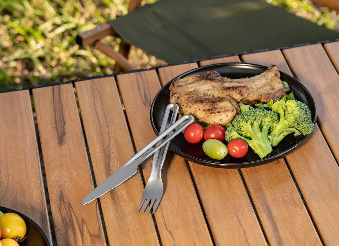 Boundless Voyage Titanium Knife Spoon Fork Chopsticks Set Outdoor Camping Ultralight Cutlery for Soup Meal Portable Tableware