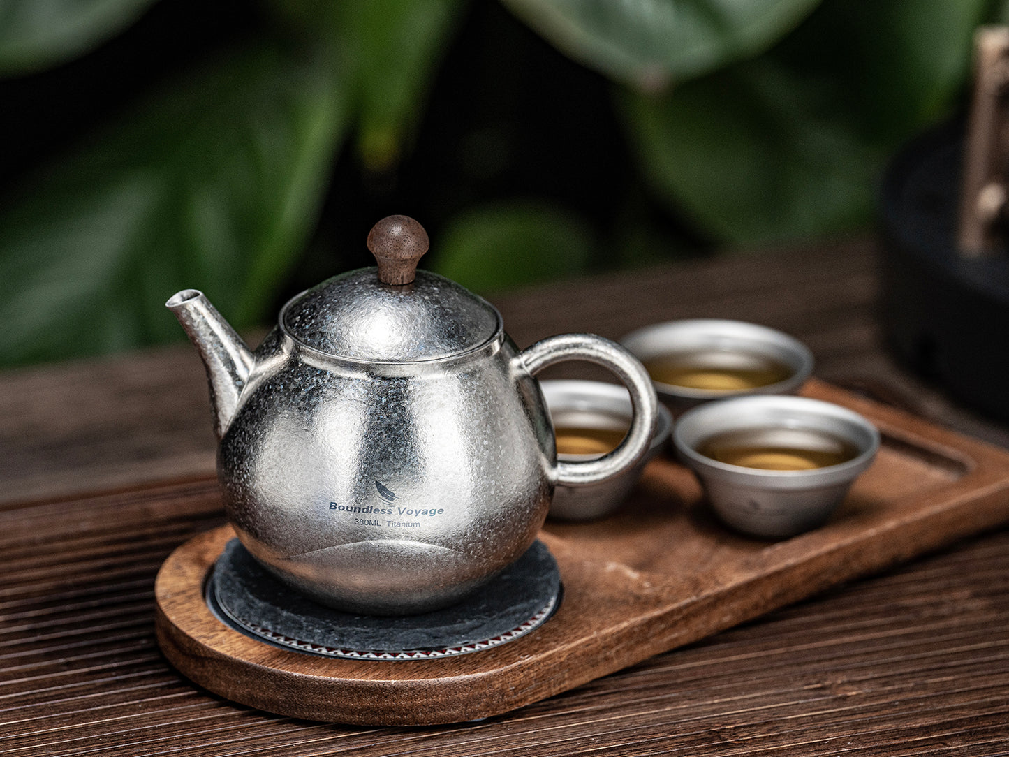 Boundless Voyage Titanium Kungfu Teapot with Lid and Handle Camping Coffee & Tea Pot for Outdoor Backpacking Hiking Teapot 380ml
