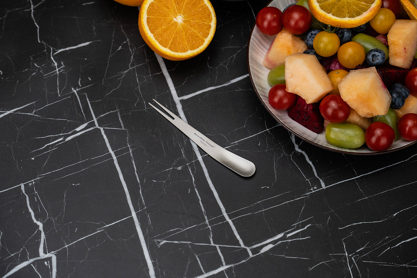 Boundless Voyage Titanium Dual-Use Fork Spoon Set – 5pcs Ultralight (5.6g Each), Camping Cutlery with Drawstring Bag for Fruit, Coffee, Ice Cream & Outdoor Travel