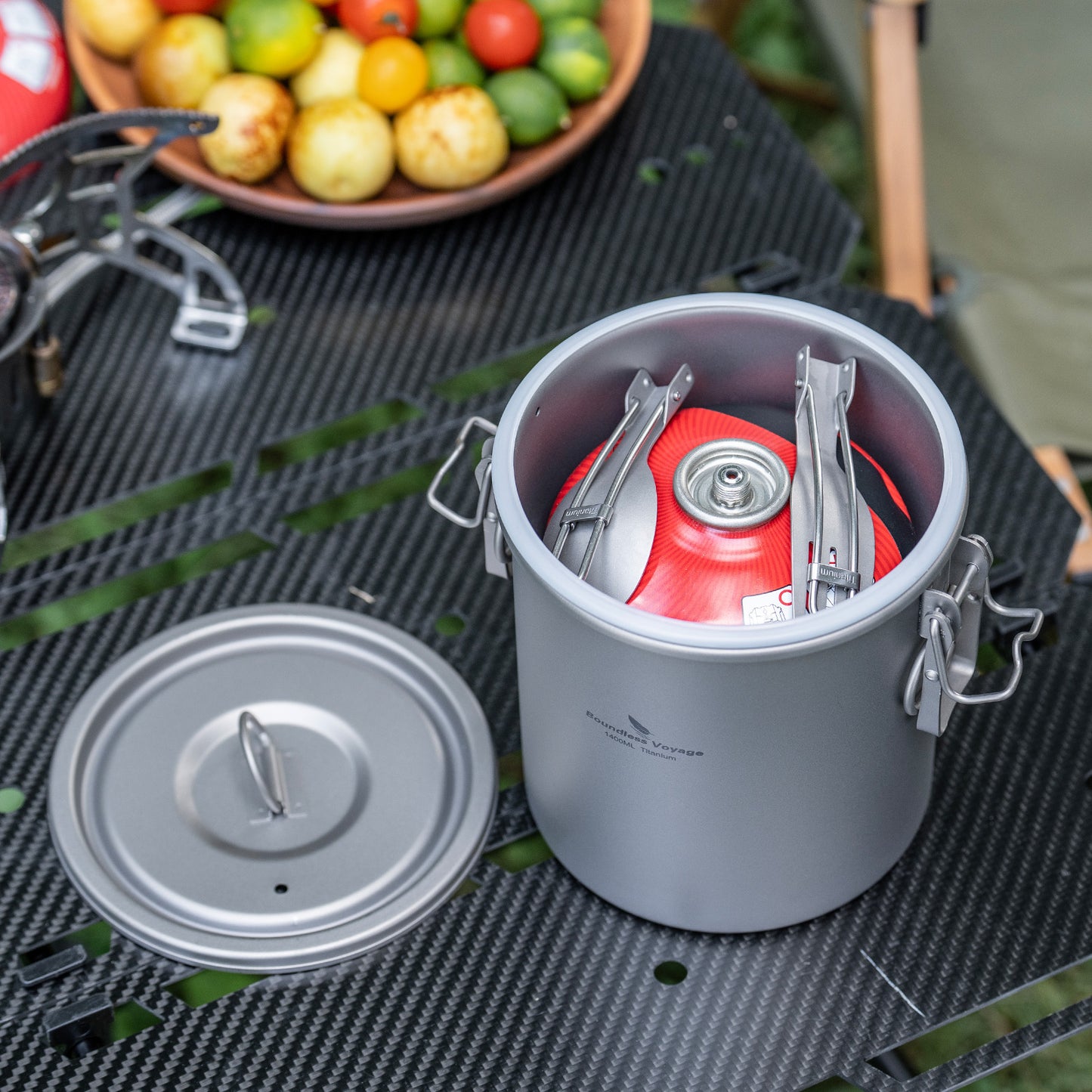 Boundless Voyage Pure Titanium Camping Pot – Ultralight Cookware for Outdoor, Hiking & Travel