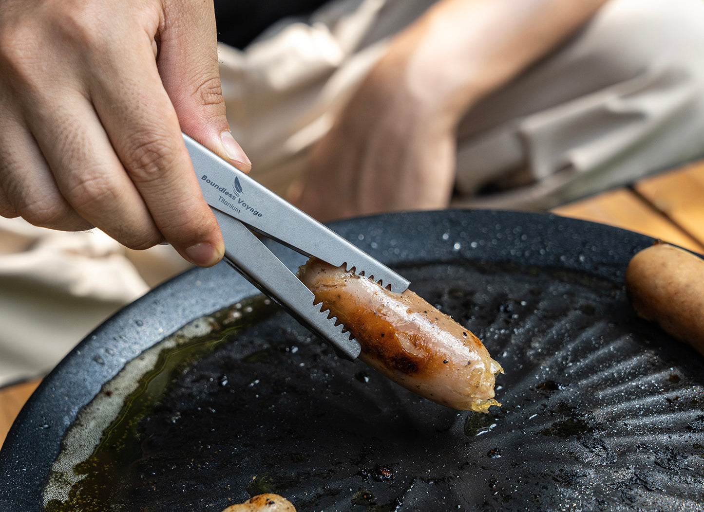 Boundless Voyage Titanium Hot Plate Gripper Anti-Scalding Bowl Dish Clips Non-Slip Tongs Clamp Holder Multifunctional Kitchen Tool