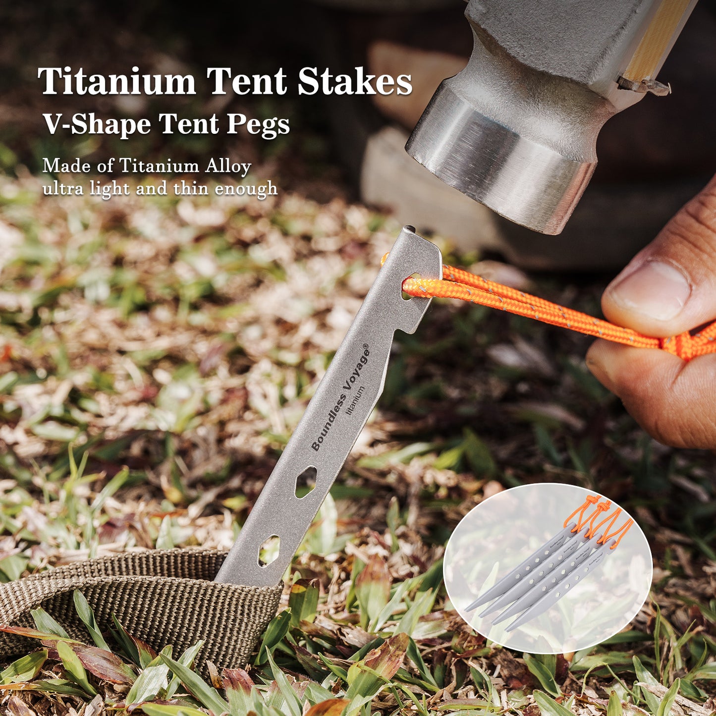 Boundless Voyage Camping Titanium Tent Stakes Pegs Nails Ultralight Outdoor Accessories