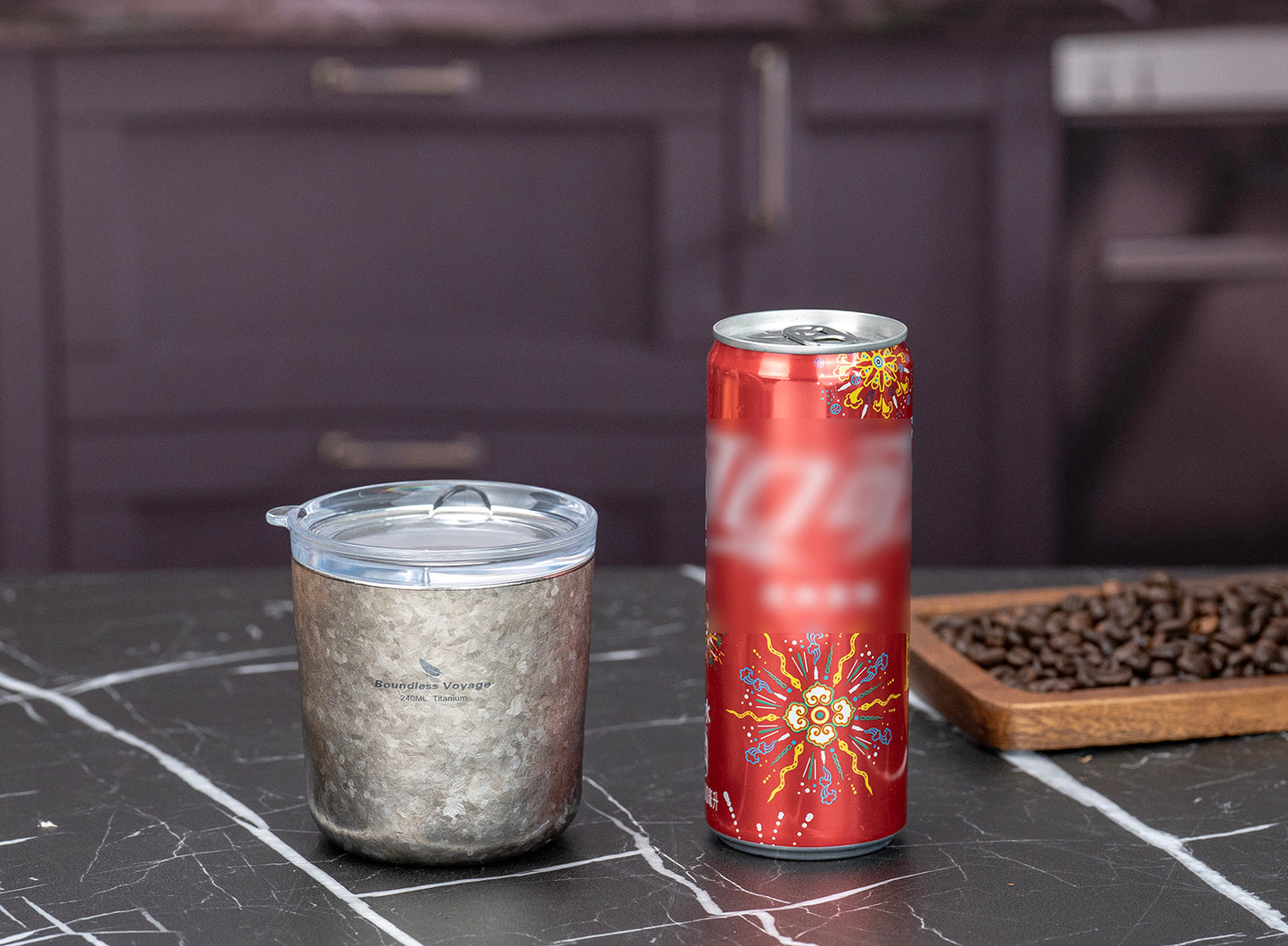 Boundless Voyage Titanium Double-Walled Coffee Cup with Lid Wine Tea Water Mug 240ml