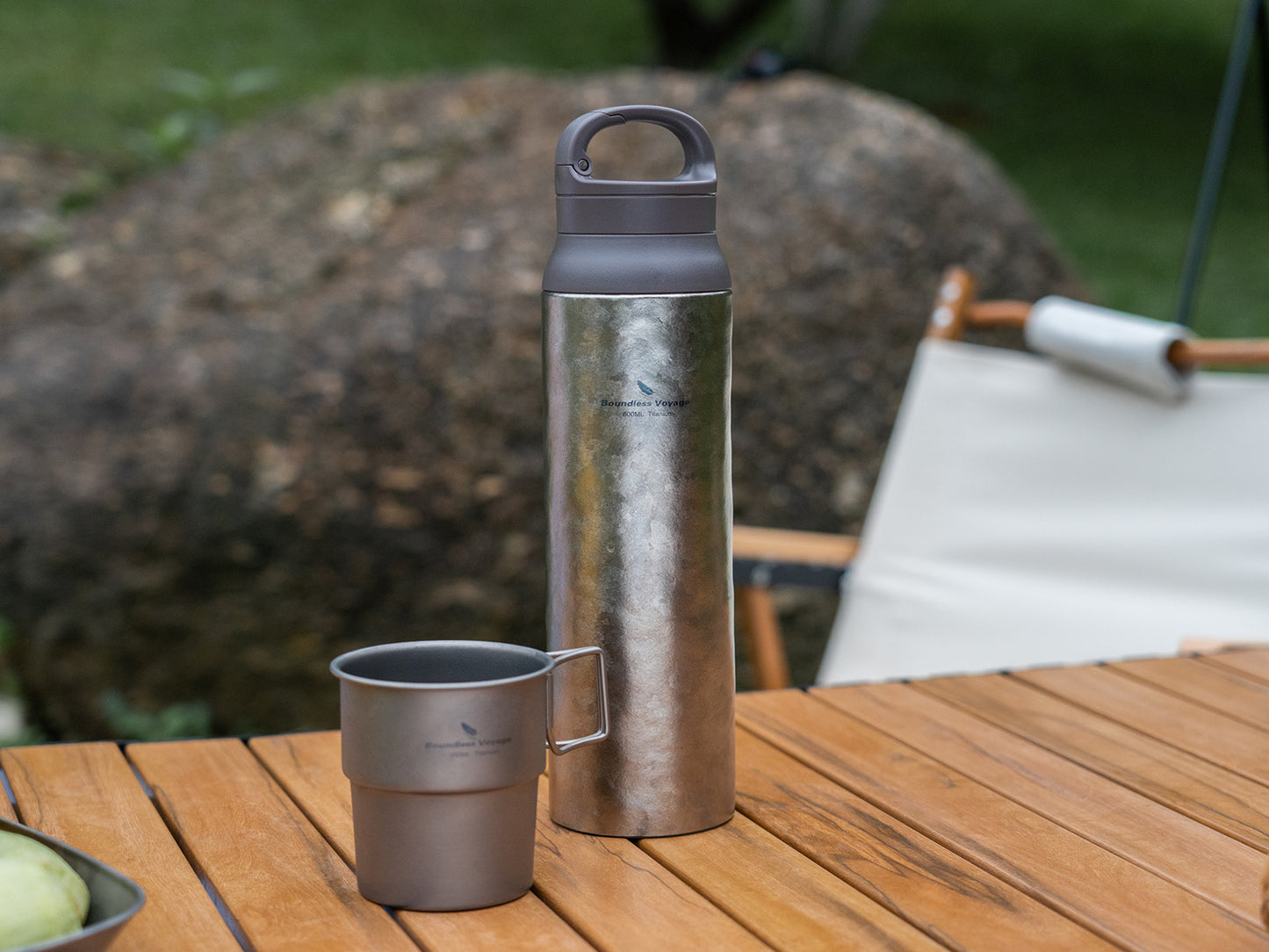 Boundless Voyage Titanium Water Bottle Vacuum Insulated Flask with Lid Water Jug, Keeps Hot or Cold (27oz/800ml)