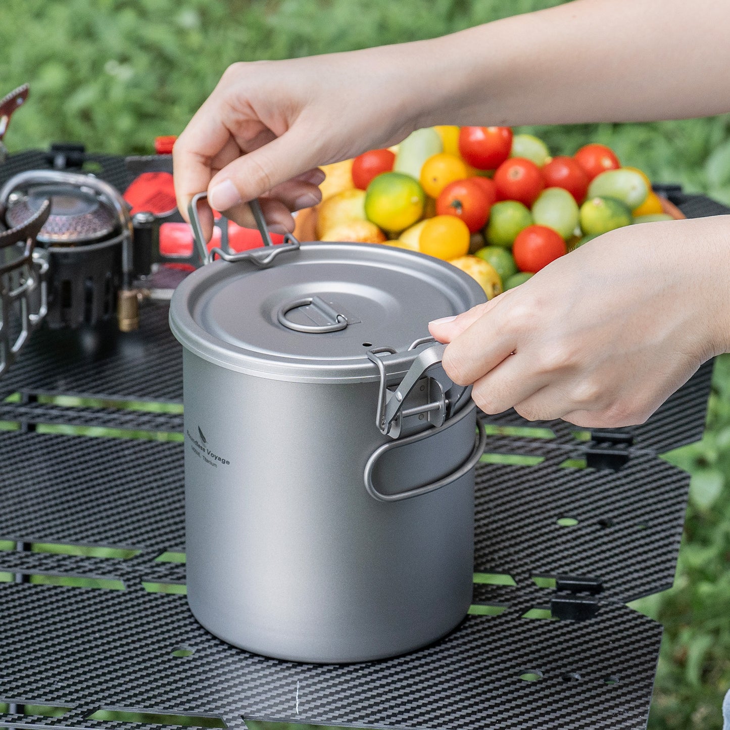Boundless Voyage Pure Titanium Camping Pot – Ultralight Cookware for Outdoor, Hiking & Travel
