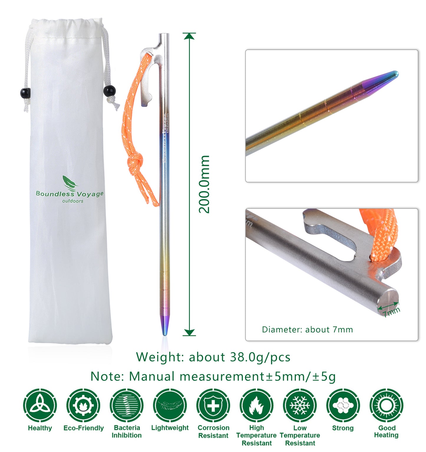 Titanium Tent Pegs | Ultra-Durable, Lightweight & Rust-Resistant for Secure Grounding on Outdoor Adventures