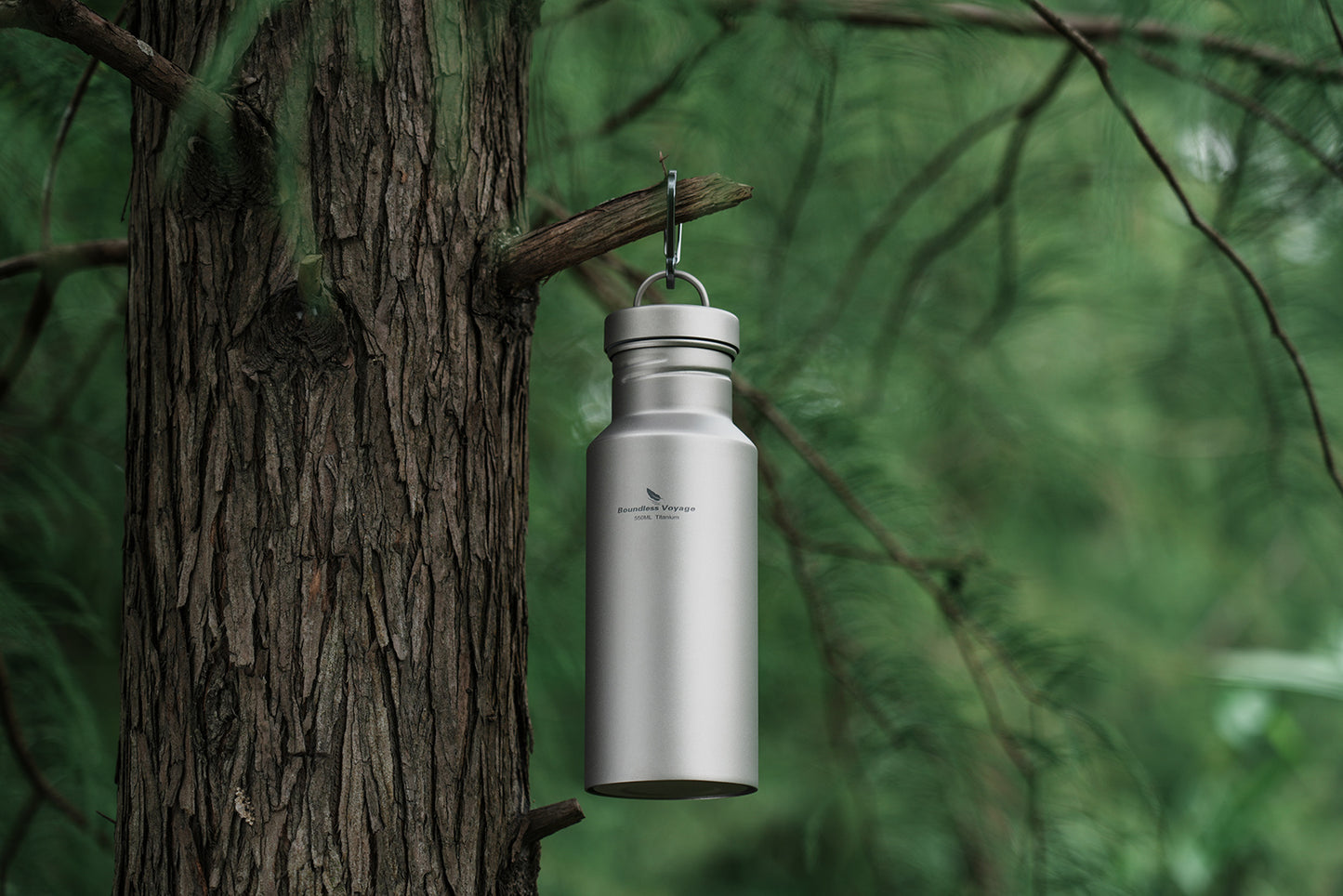 Boundless Voyage Titanium Water Bottle with Lid Wide Mouth Leak-Proof Reusable Sport Drinking Bottle for Camping Hiking Picnic Climbing Running Tea Coffee