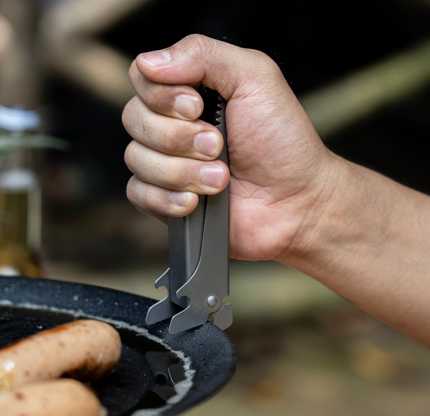 Boundless Voyage Titanium Hot Plate Gripper Anti-Scalding Bowl Dish Clips Non-Slip Tongs Clamp Holder Multifunctional Kitchen Tool