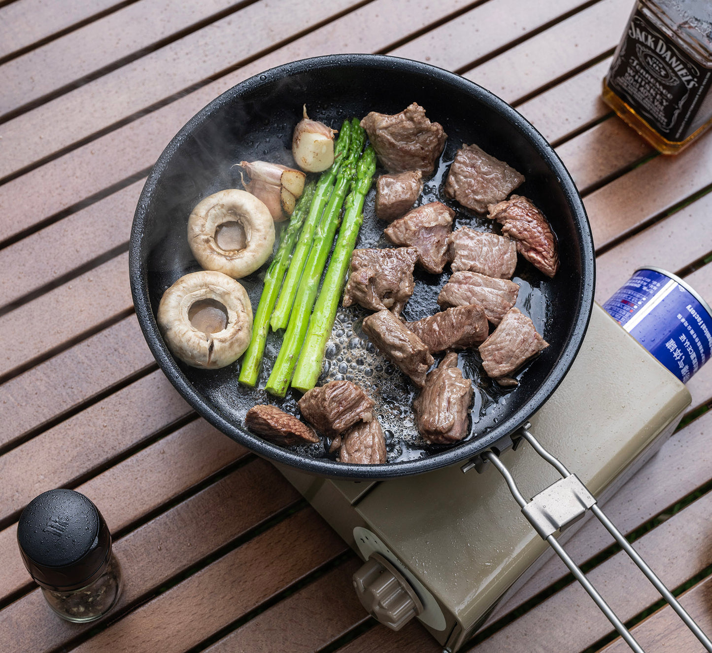 Boundless Voyage Titanium Non-stick Frying Pan Outdoor Camping Skillet with Folding Handle Lightweight Cookware
