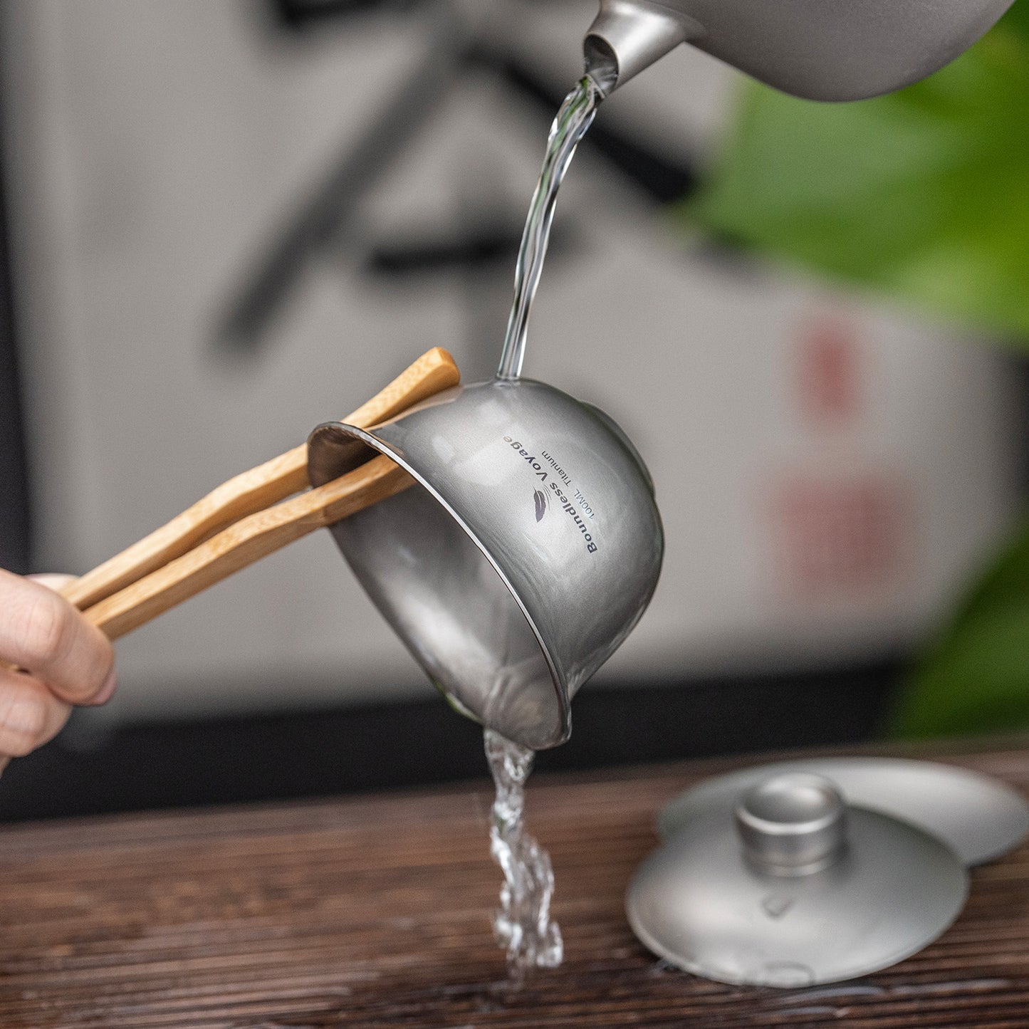 Boundless Voyage Titanium Double-Walled Teapot Chinese Traditional Three-talent Covered Bowl Triad Lid Bowl Kung Fu Gaiwan Anti-Scalding Tea Bowl Tea Set