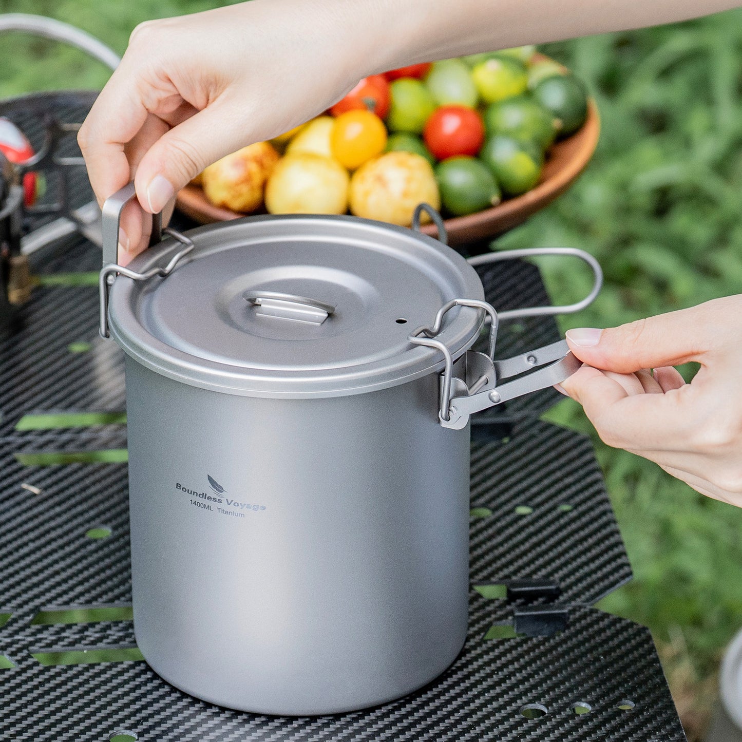 Boundless Voyage Pure Titanium Camping Pot – Ultralight Cookware for Outdoor, Hiking & Travel