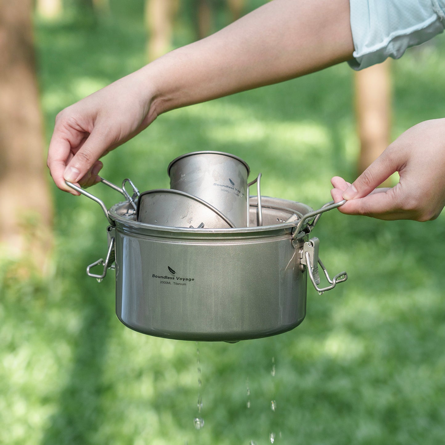 Boundless Voyage Titanium Outdoor Cooking Pot – Ultralight Multi-Purpose Camping Cookware