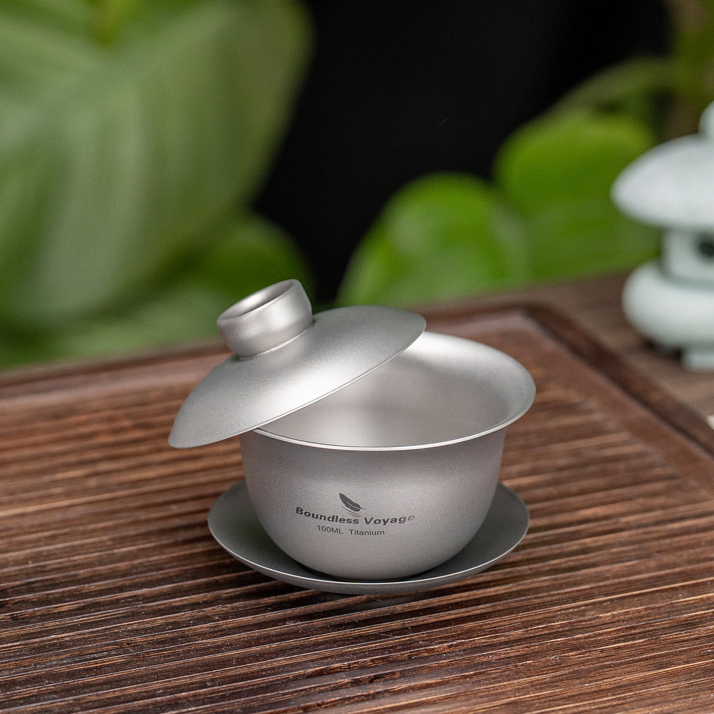 Boundless Voyage Titanium Double-Walled Teapot Chinese Traditional Three-talent Covered Bowl Triad Lid Bowl Kung Fu Gaiwan Anti-Scalding Tea Bowl Tea Set