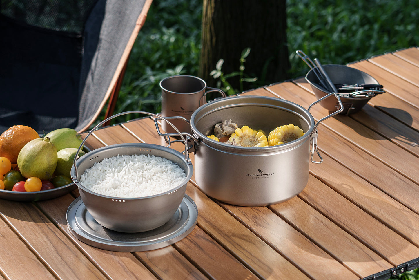 Boundless Voyage Titanium Outdoor Cooking Pot – Ultralight Multi-Purpose Camping Cookware