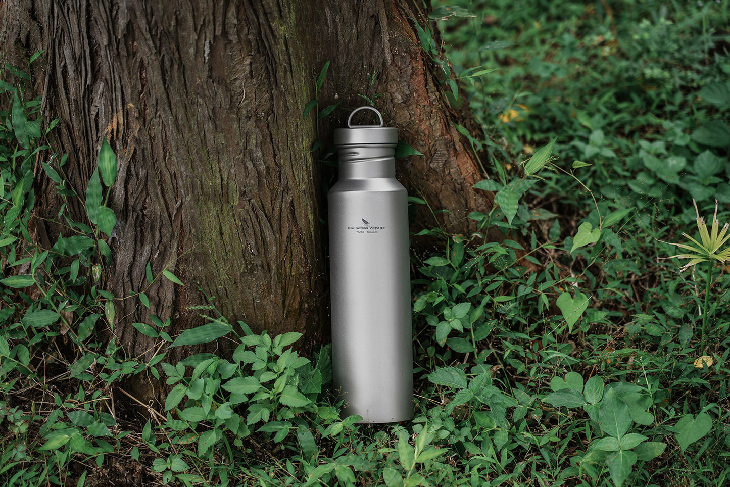 Boundless Voyage Titanium Water Bottle with Lid Wide Mouth Leak-Proof Reusable Sport Drinking Bottle for Camping Hiking Picnic Climbing Running Tea Coffee