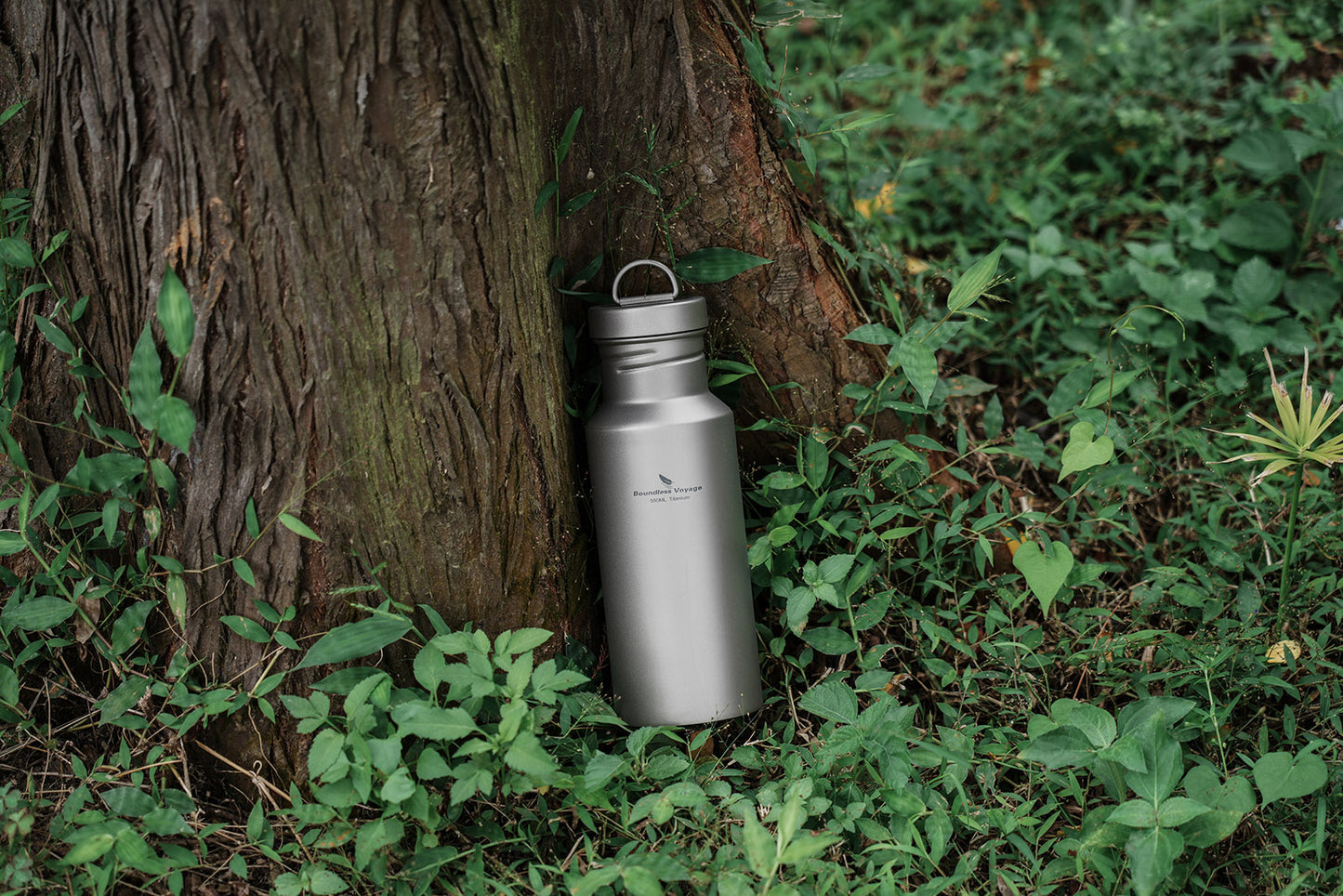 Boundless Voyage Titanium Water Bottle with Lid Wide Mouth Leak-Proof Reusable Sport Drinking Bottle for Camping Hiking Picnic Climbing Running Tea Coffee