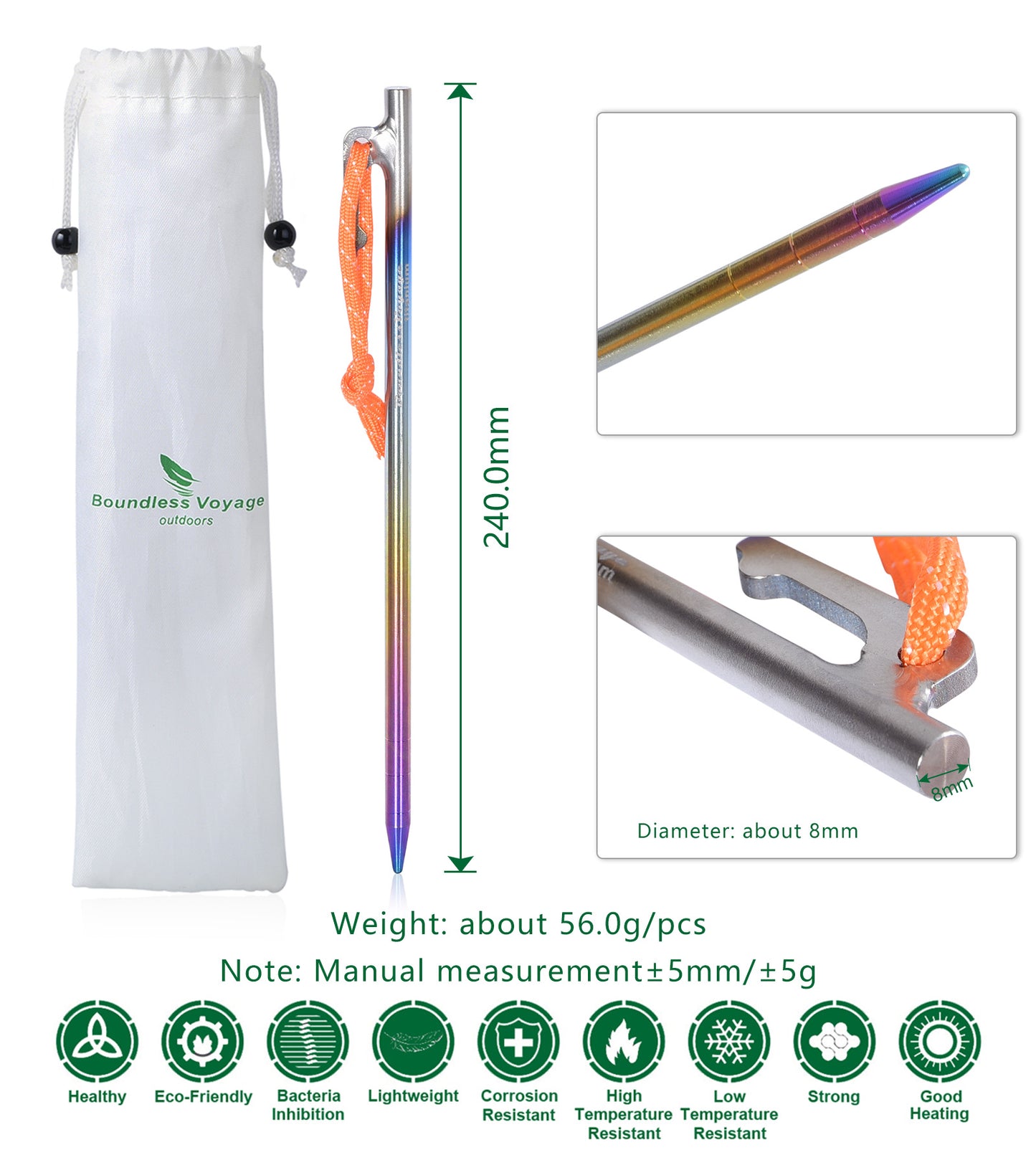 Titanium Tent Pegs | Ultra-Durable, Lightweight & Rust-Resistant for Secure Grounding on Outdoor Adventures