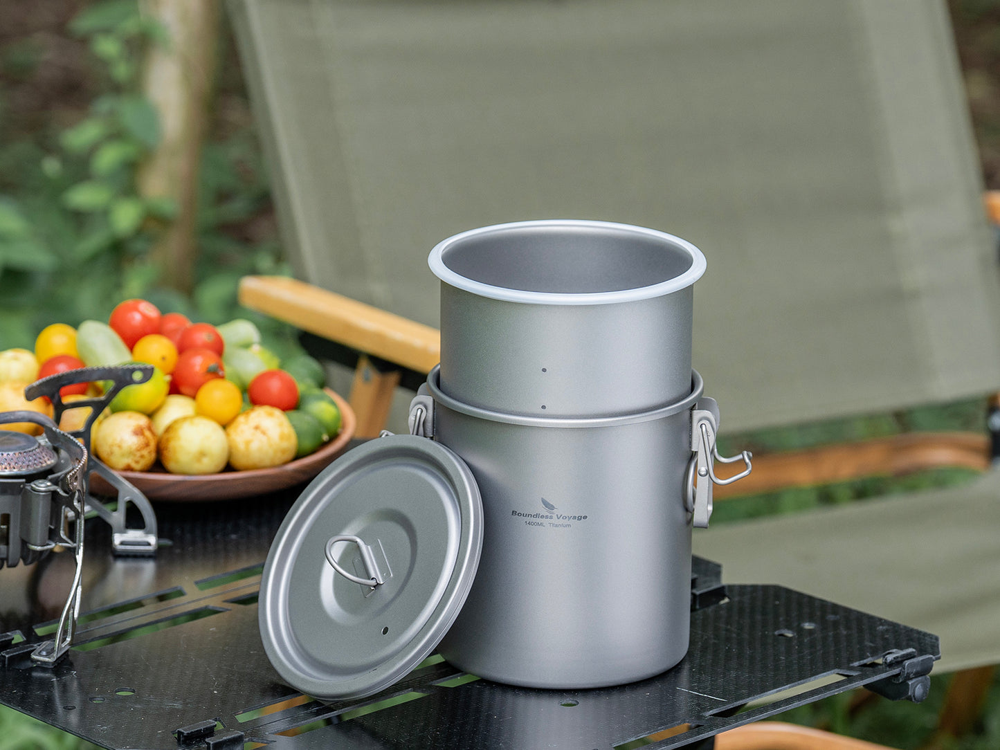 Boundless Voyage Pure Titanium Camping Pot – Ultralight Cookware for Outdoor, Hiking & Travel