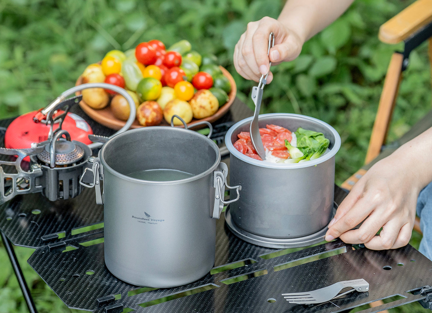 Boundless Voyage Pure Titanium Camping Pot – Ultralight Cookware for Outdoor, Hiking & Travel