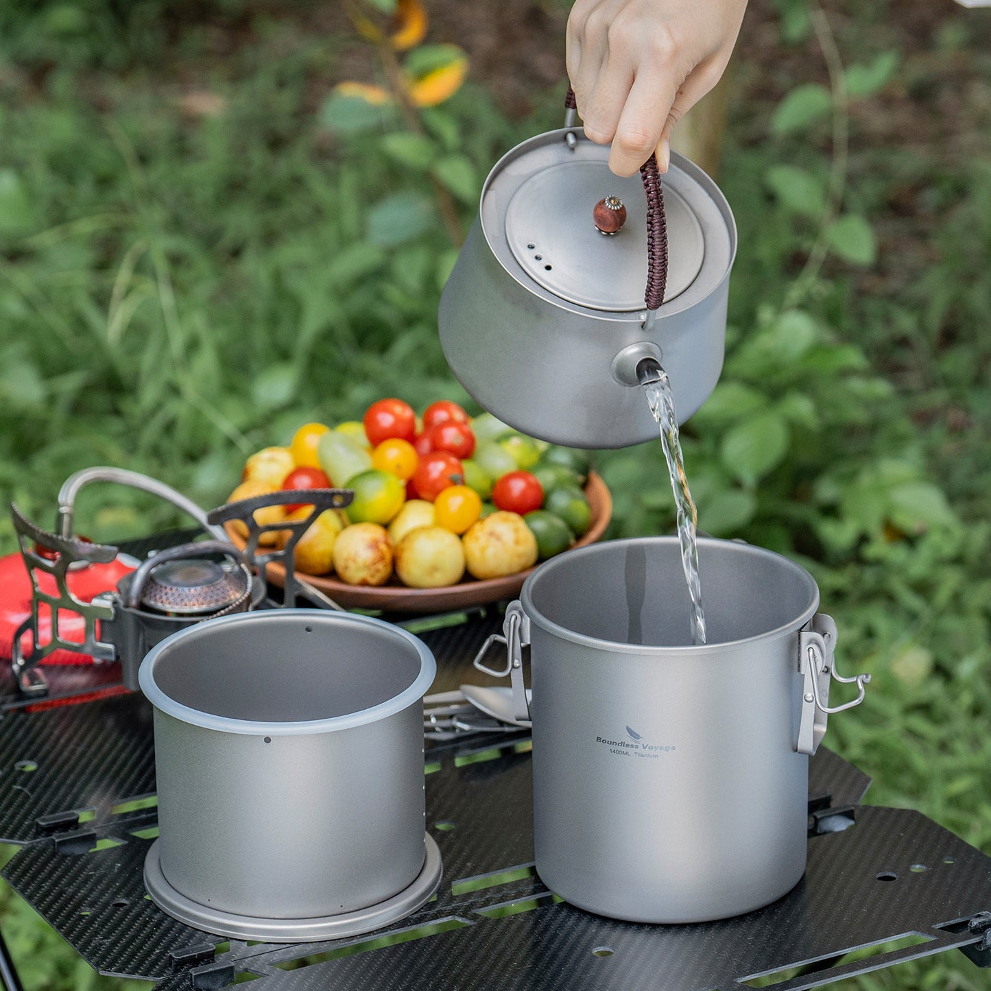 Boundless Voyage Pure Titanium Camping Pot – Ultralight Cookware for Outdoor, Hiking & Travel
