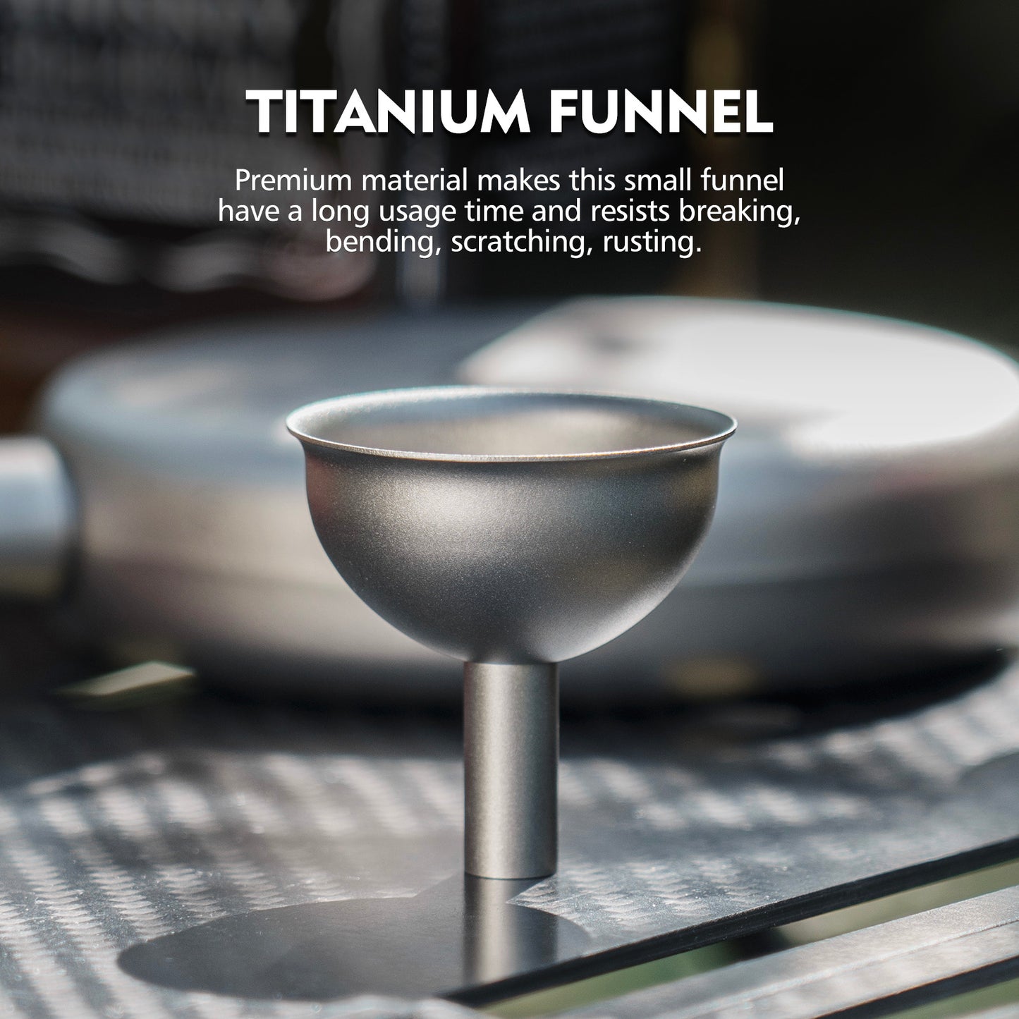 Boundless Voyage Titanium Funnel Flagon Accessories Multi-use Kitchen Funnel for Transferring Liquid, Fluid, Cooking Oils, Jam & Powder