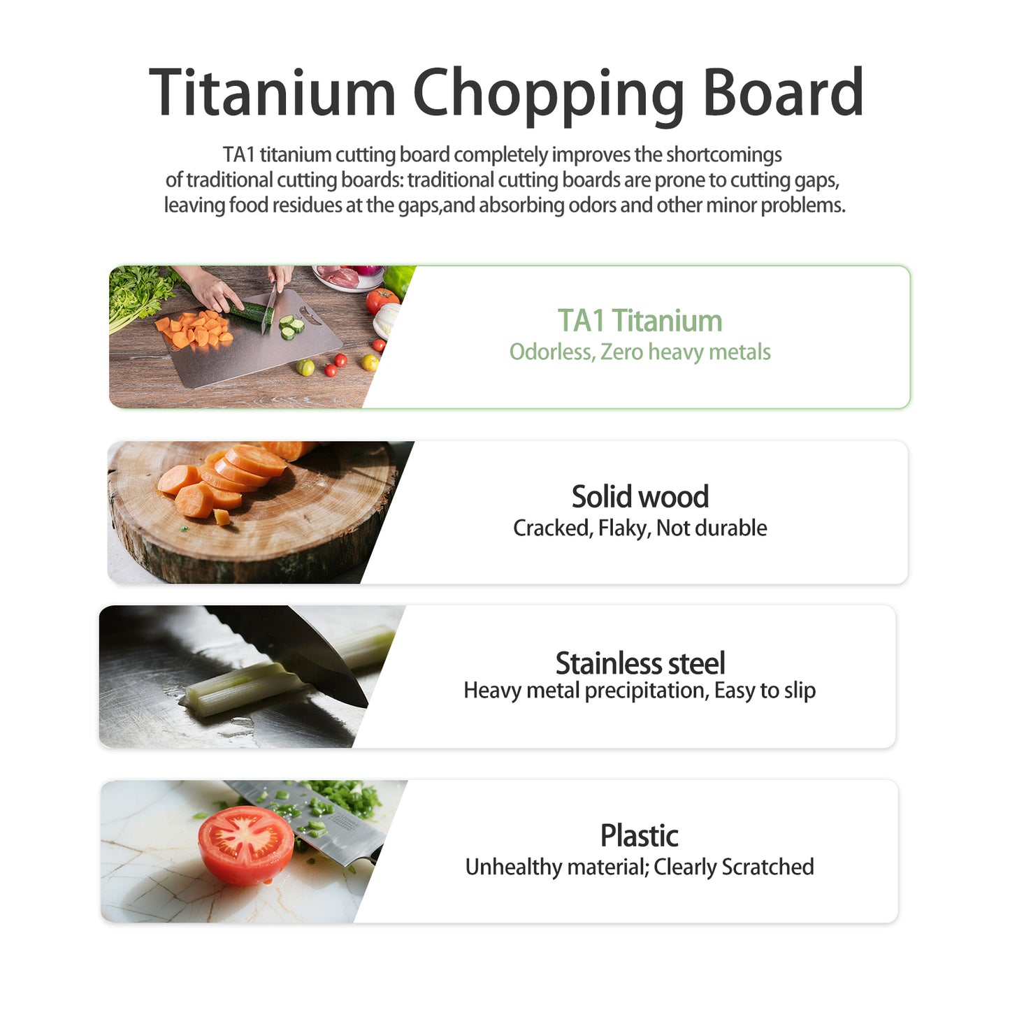 Boundless Voyage TA1 Titanium Chopping Board | Lightweight Multifunctional Metal Cutting Board with Hanging Hole for Camping, Kitchen & Outdoor Cooking