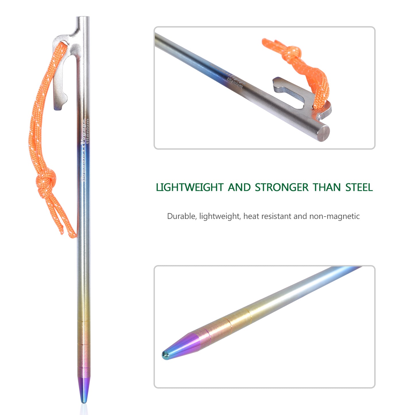 Titanium Tent Pegs | Ultra-Durable, Lightweight & Rust-Resistant for Secure Grounding on Outdoor Adventures