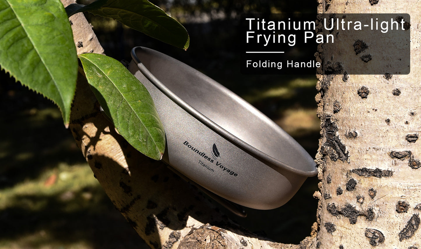 5 inch Titanium Camping Frying Pan – Ultralight Backpacking Cookware for Outdoor Cooking