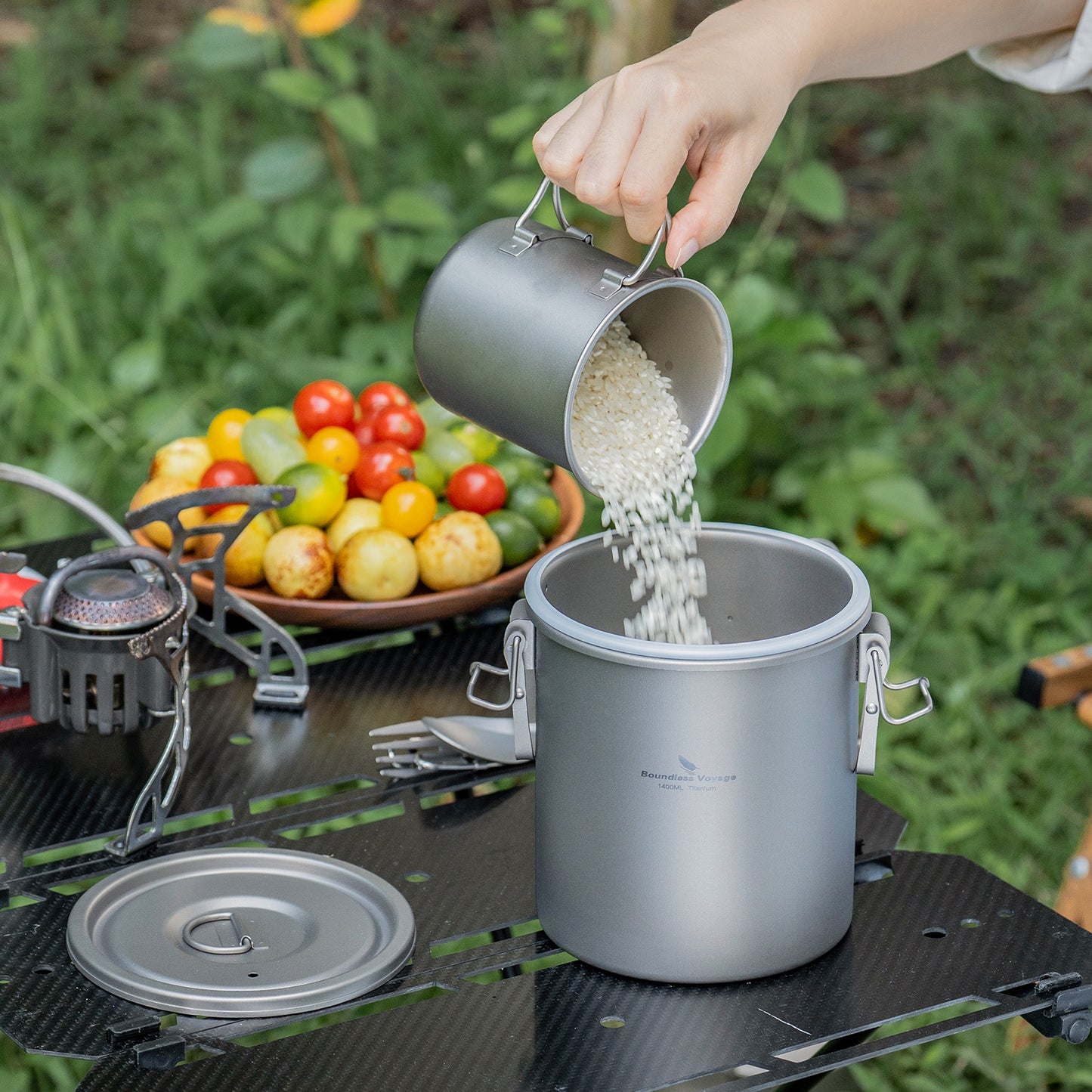 Boundless Voyage Pure Titanium Camping Pot – Ultralight Cookware for Outdoor, Hiking & Travel