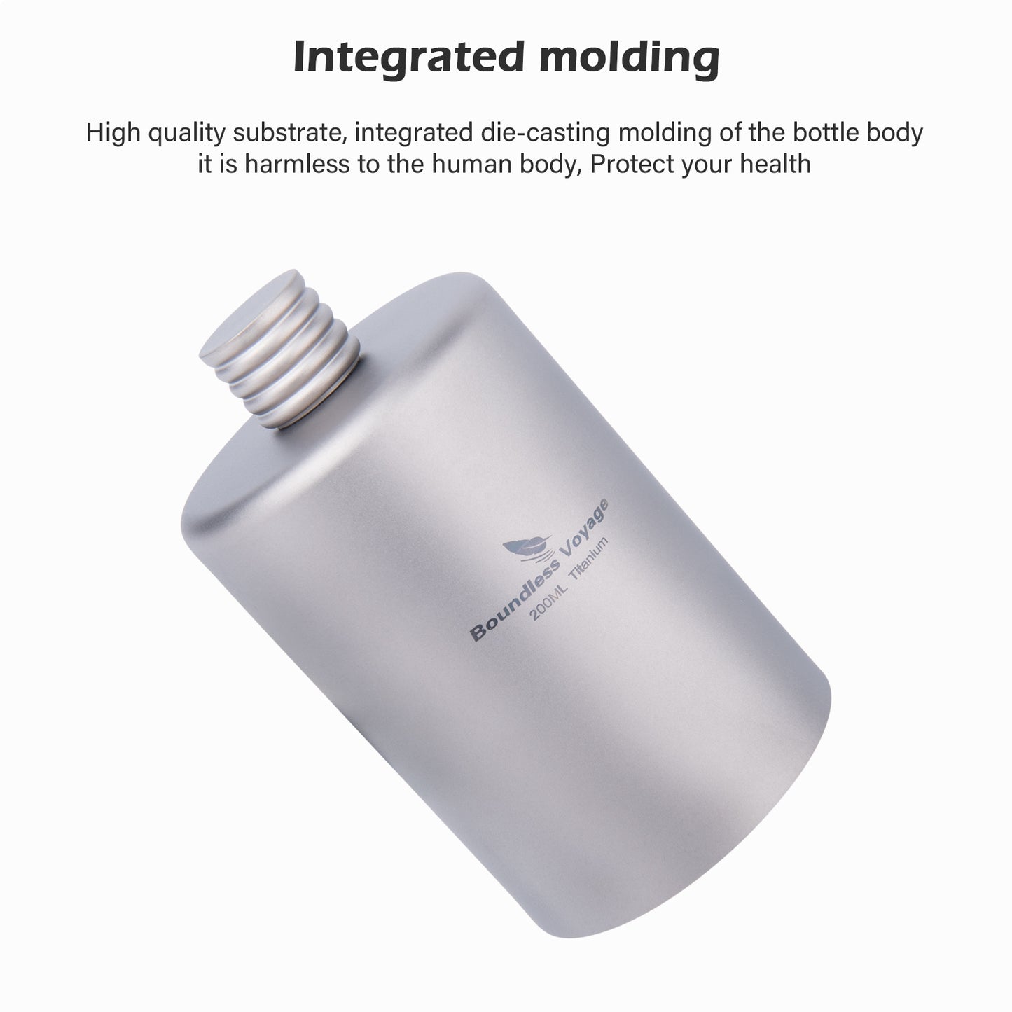 Boundless Voyage 200ml Titanium Pocket Flagon – Portable Camping Flask, Lightweight Hip Flask for Outdoor Adventures, Picnics, & Sports