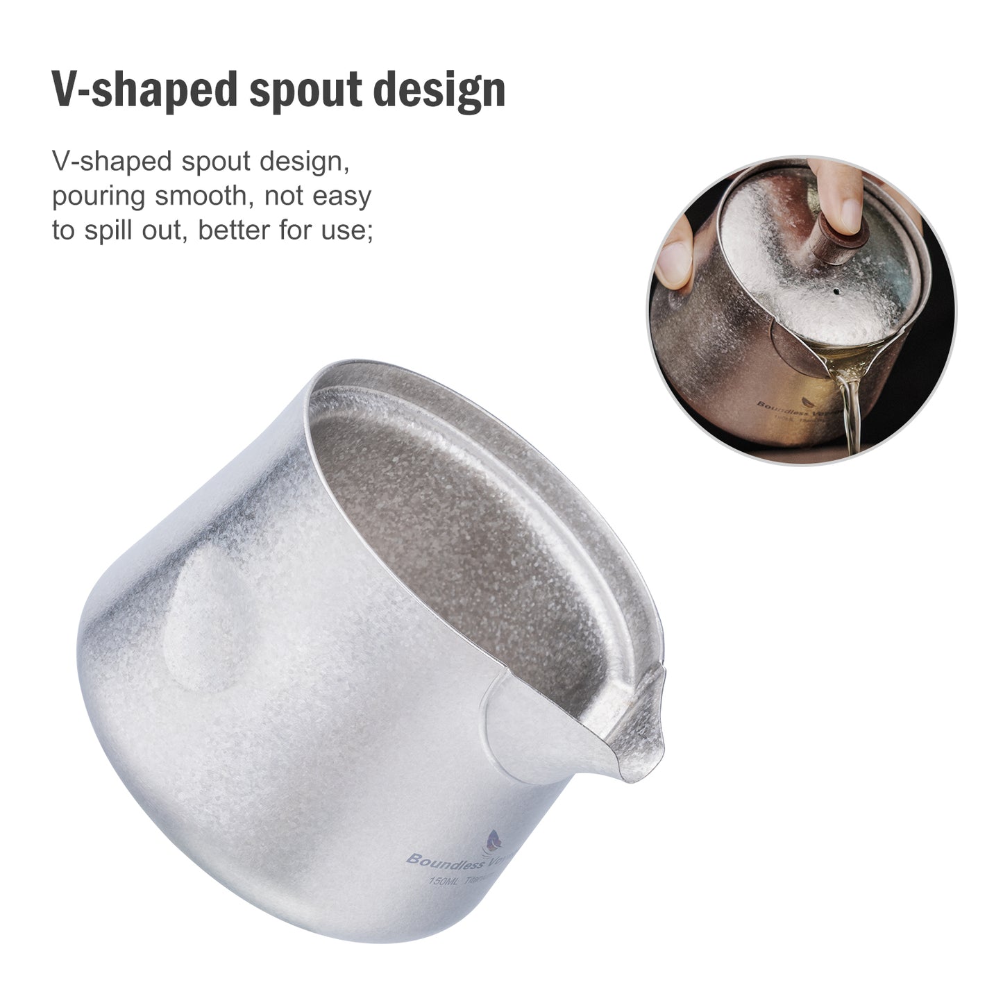 Boundless Voyage Titanium Double-Layer Tea Maker Cups Set Outdoor Camping Portable Tea Pot Tea Mug