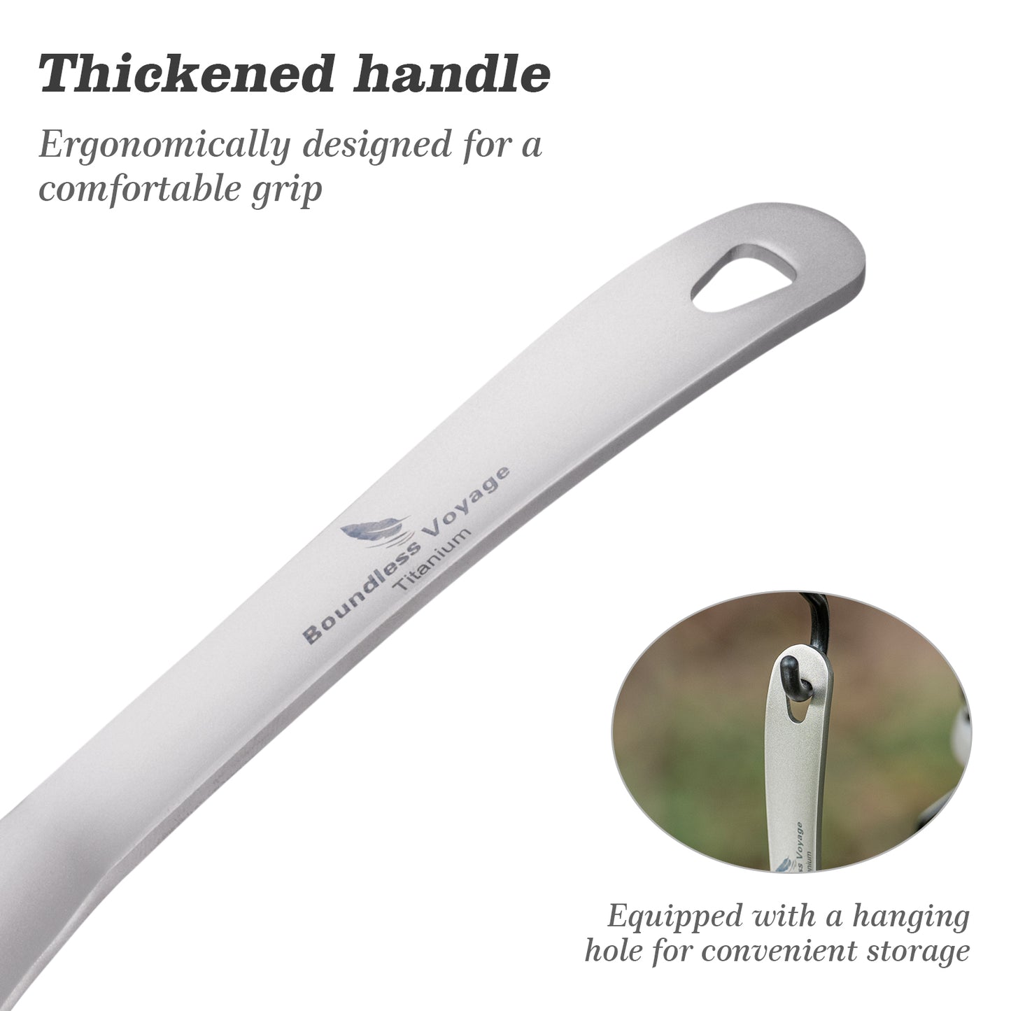 Boundless Voyage Pure titanium soup colander skimmer colander ultralight long handle portable tableware cooking fried food filter kitchen tools