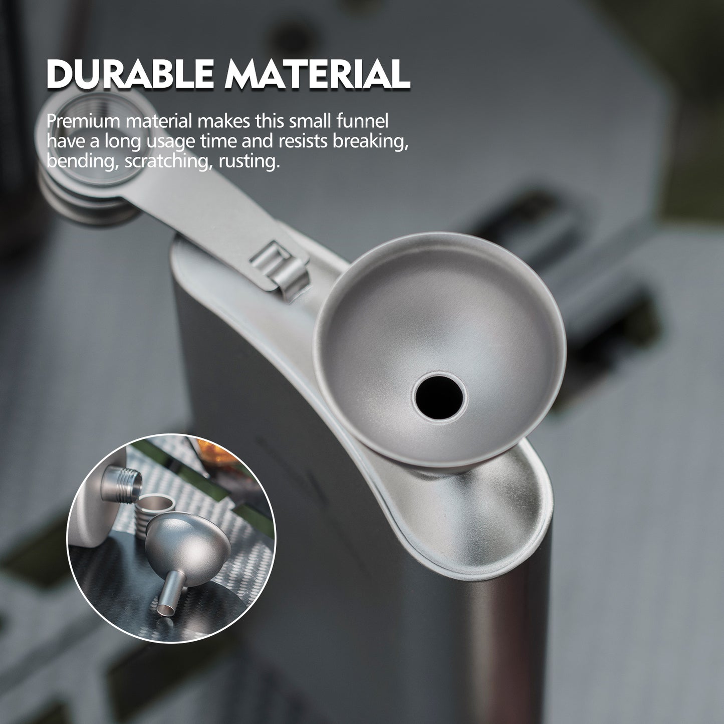 Boundless Voyage Titanium Funnel Flagon Accessories Multi-use Kitchen Funnel for Transferring Liquid, Fluid, Cooking Oils, Jam & Powder