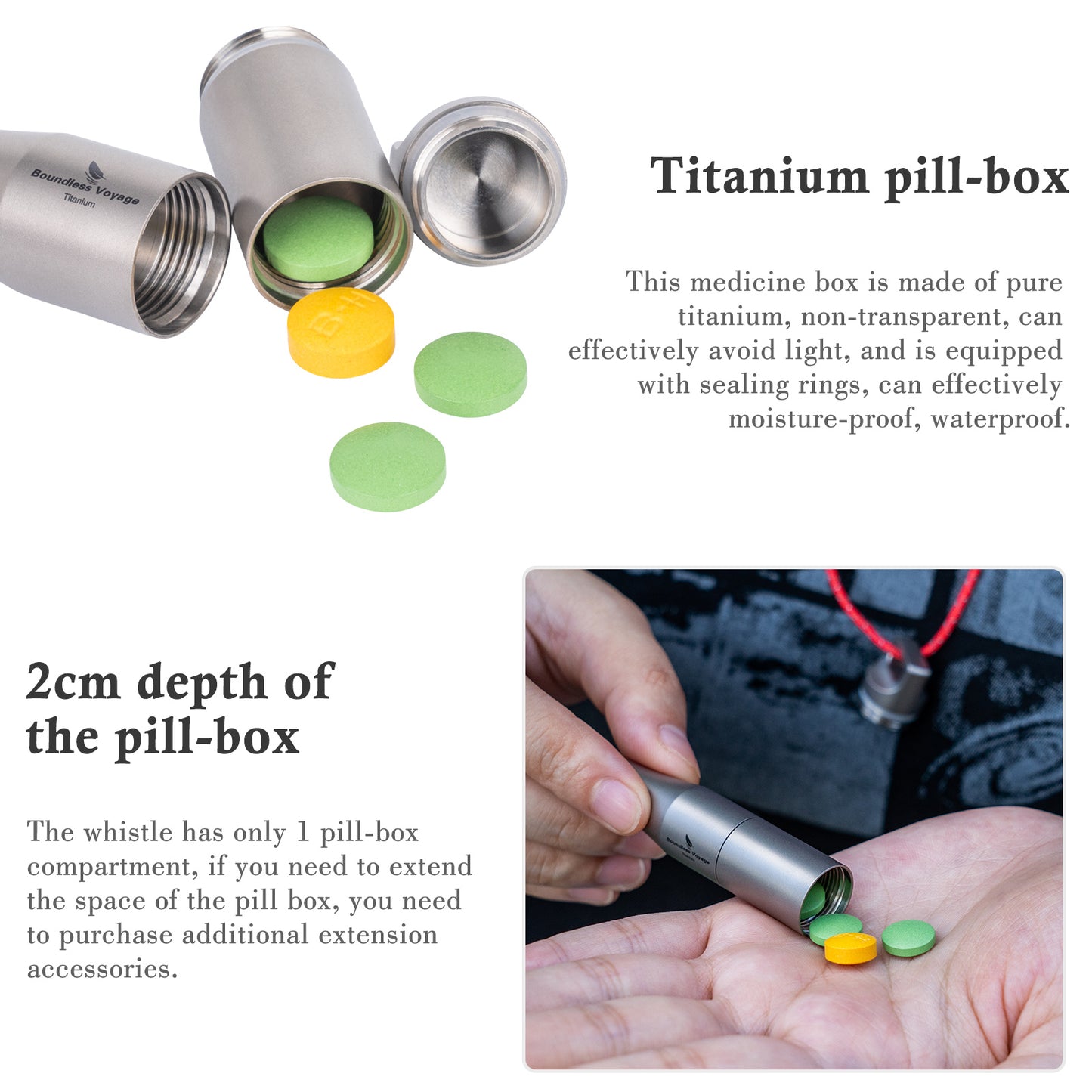 Boundless Voyage Titanium Emergency Whistle – Eco-Friendly TA1 Titanium Survival Safety Whistle with Lanyard | Loud, Lightweight & Durable for Camping, Hiking & Outdoor Sports