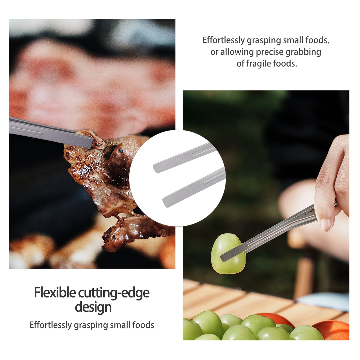 Boundless Voyage 10 inch Titanium Ultralight Grill BBQ Tongs Multipurpose Tweezers for Kitchen Food Tongs Buffet Salad Steak Clip Grill Accessories Anti-scalding